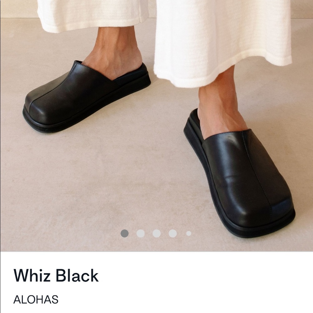 Aloha black slip on clogs, never worn in box